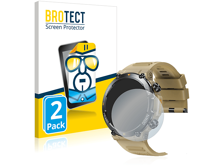 BROTECT 2x klare Schutzfolie(für LinsonK DWTK56P) | Smartwatch Schutzfolien & Gläser