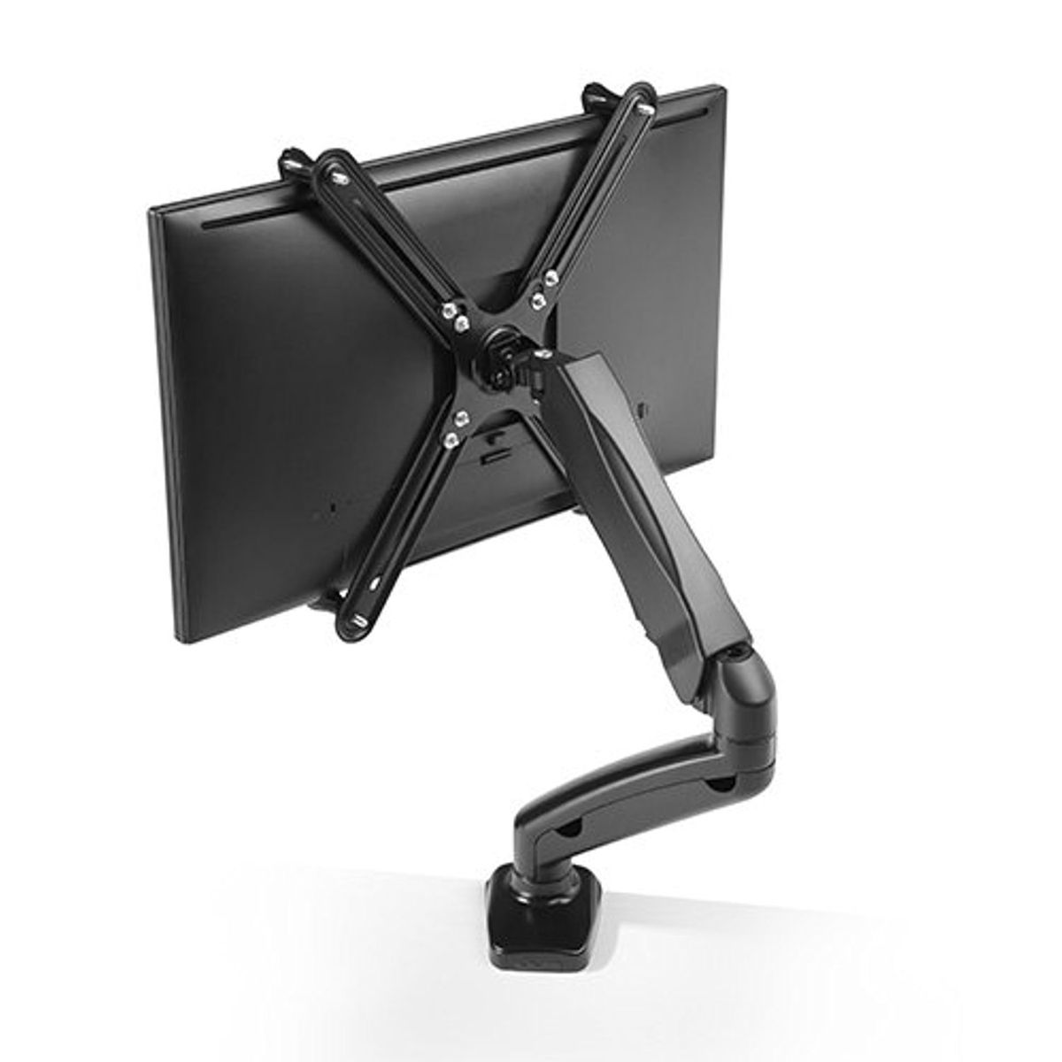 Braccio per supporto monitor nero, con attacco monitor.