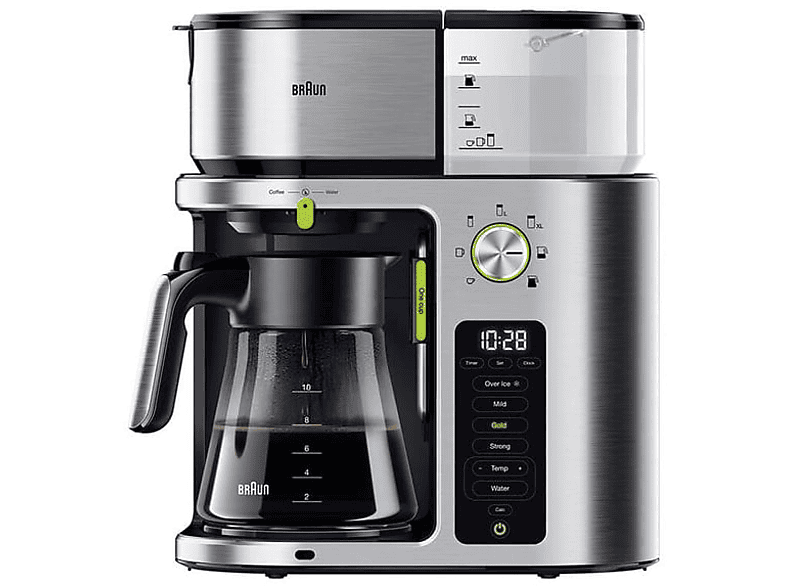 BRAUN MULTISERVE FİLTRE KAHVE MAKİNESİ KF9170SI Filtre Kahve Makinesi Gümüş - siyah