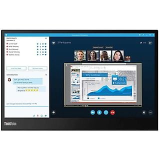 Monitor - LENOVO ThinkVision M14, 14 ", Full-HD, 6 ms, Negro