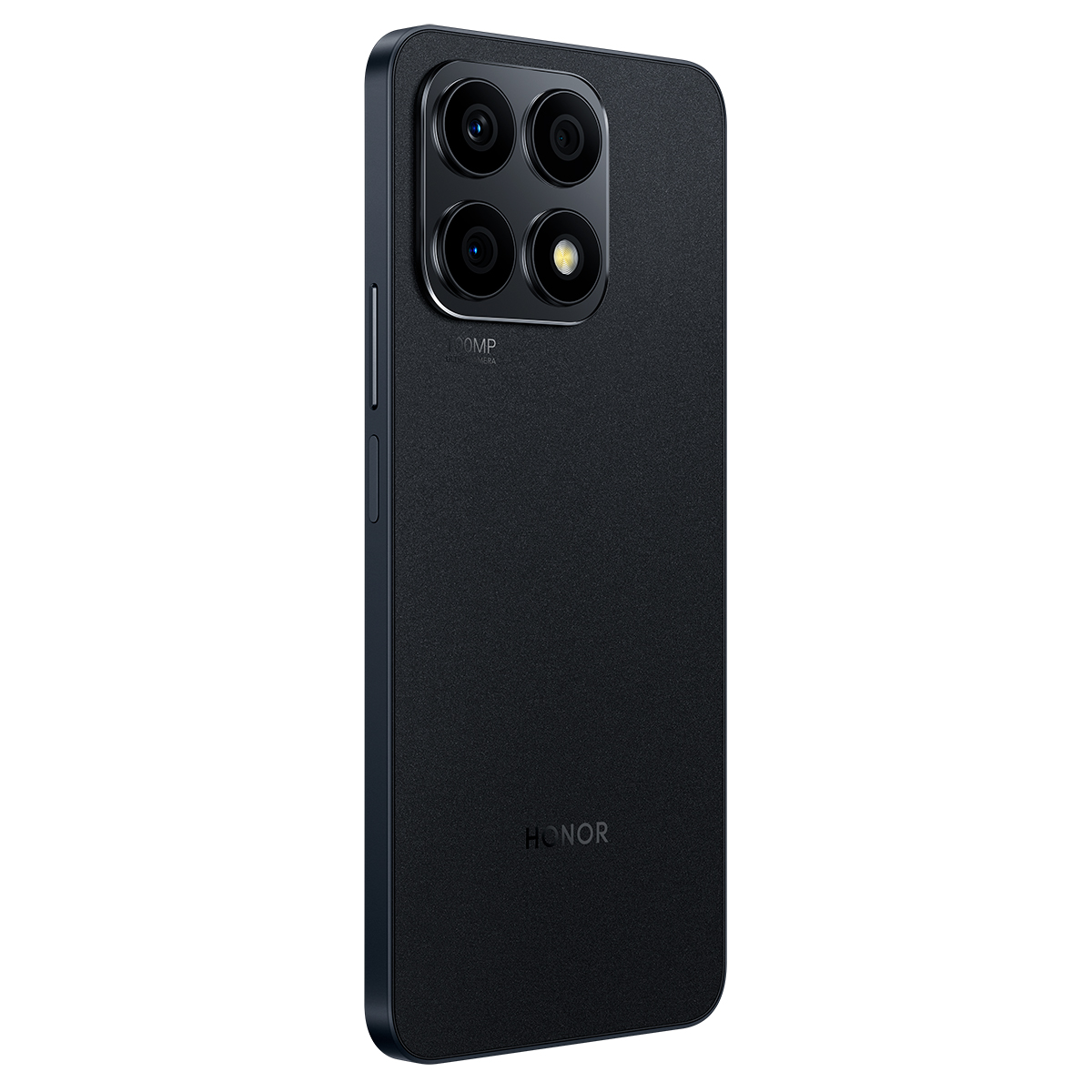 Schwarzes Honor-Smartphone mit Quad-Kameras. Das Honor-Logo ist sichtbar.