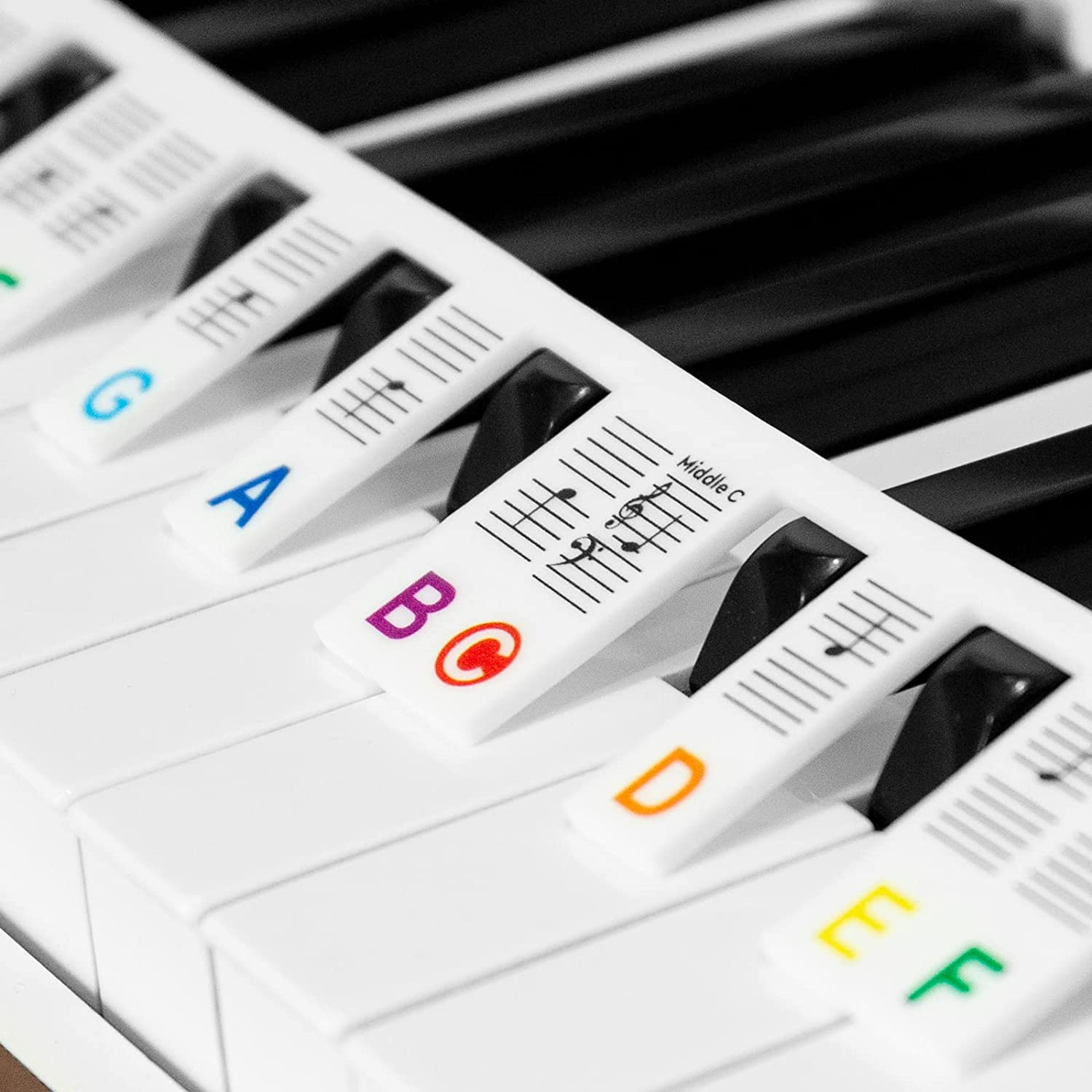 INF Abnehmbare Notenaufkleber für Tasten Klavier/Keyboard 61 Tastaturetiketten