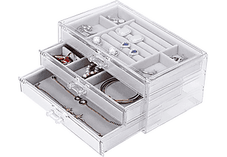 2 Acryl Make-up Organizer – Stapelbare Schubladen, Transparent, Mit Griff – Für Schminktisch & Bad