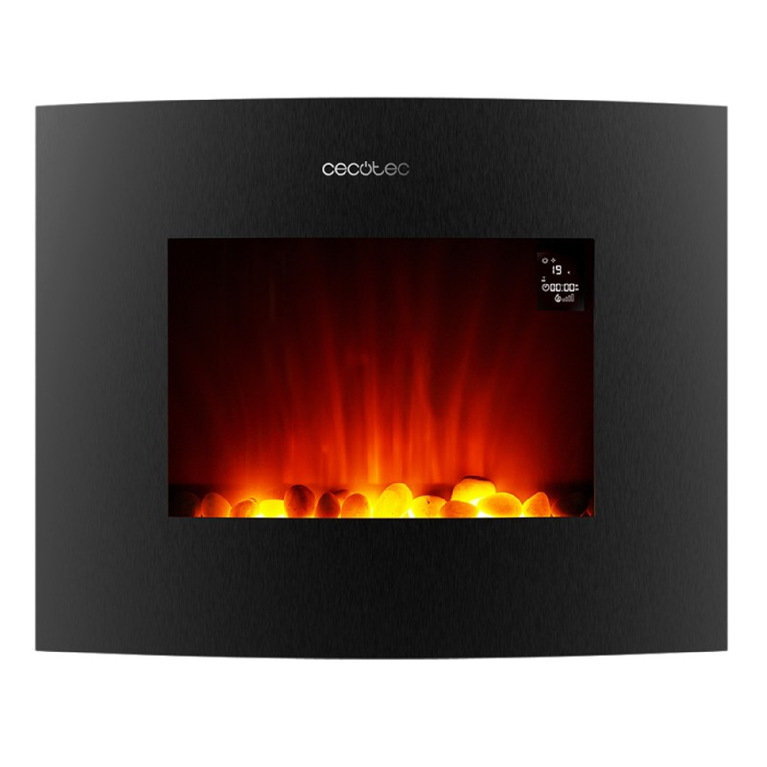 Chimenea eléctrica - ReadyWarm 2650 Curved Flames Connected CECOTEC, Black