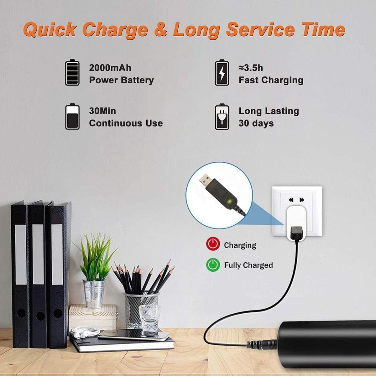 Diagramm mit Symbolen, das eine Powerbank mit USB-Kabel beim Aufladen eines Geräts und Nutzungsdetails zeigt.