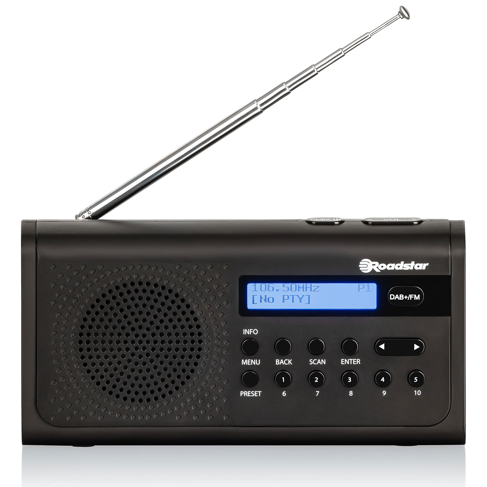 Radio CD - TRA-300D+BK ROADSTAR, Negro