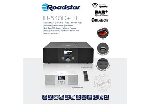 Radio Internet Wi-fi Y Digital Dab/ Dab+/ Fm, Bluetooth, Usb, Mando A  Distancia, Despertador Negro Roadstar Ir-390d+bt/bk con Ofertas en  Carrefour