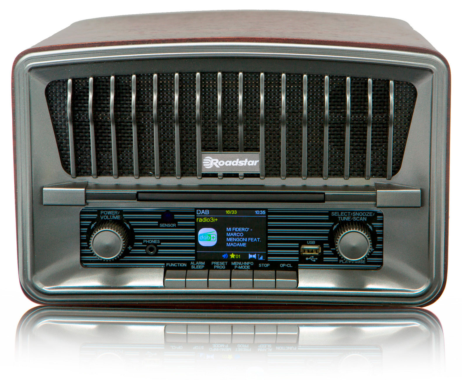 Radio CD - ROADSTAR HRA-270CD+BT Vintage DAB/DAB+/FM Bluetooth, USB