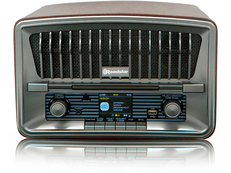 ROADSTAR Retro HRA-270CD-MP3CD+BT Vintage Multifunktionsradio, Holz