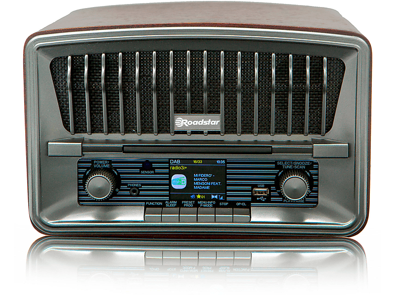 Radio CD ROADSTAR HRA270CD+BT Vintage DAB/DAB+/FM Bluetooth, USB