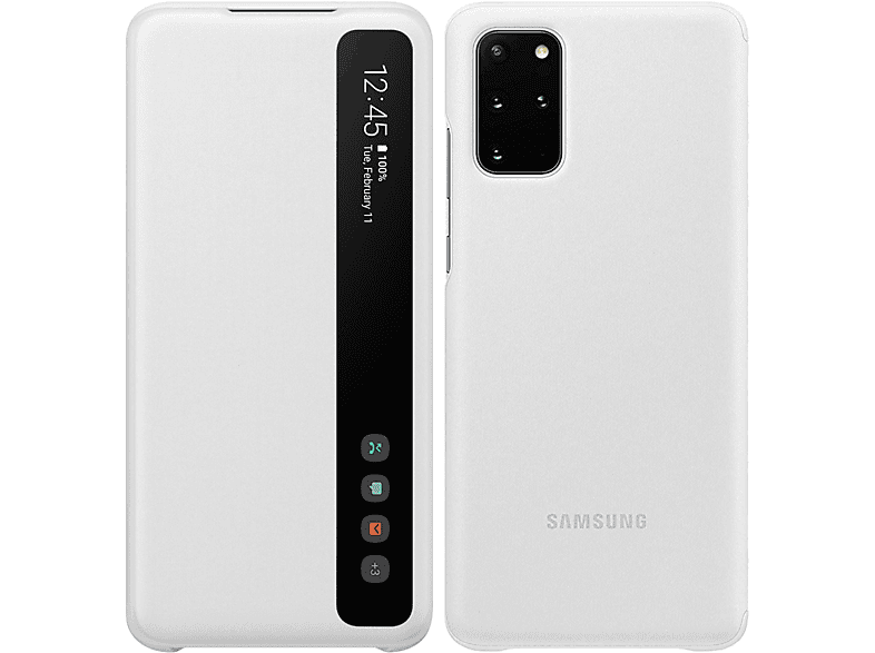 Galaxy Samsung, Plus, Original Handytasche SAMSUNG Weiß S20 Polycarbonat, aus Bookcover,