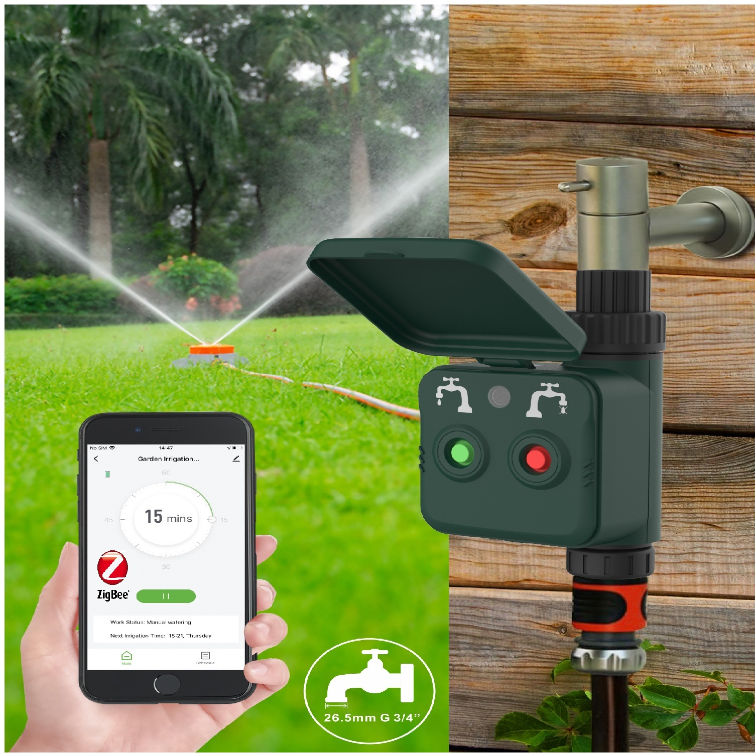 WOOX Intelligente Steuerung der NC Steuerung Intelligente Gartenbewässerung R7060 R7060 Gartenbewässerung der