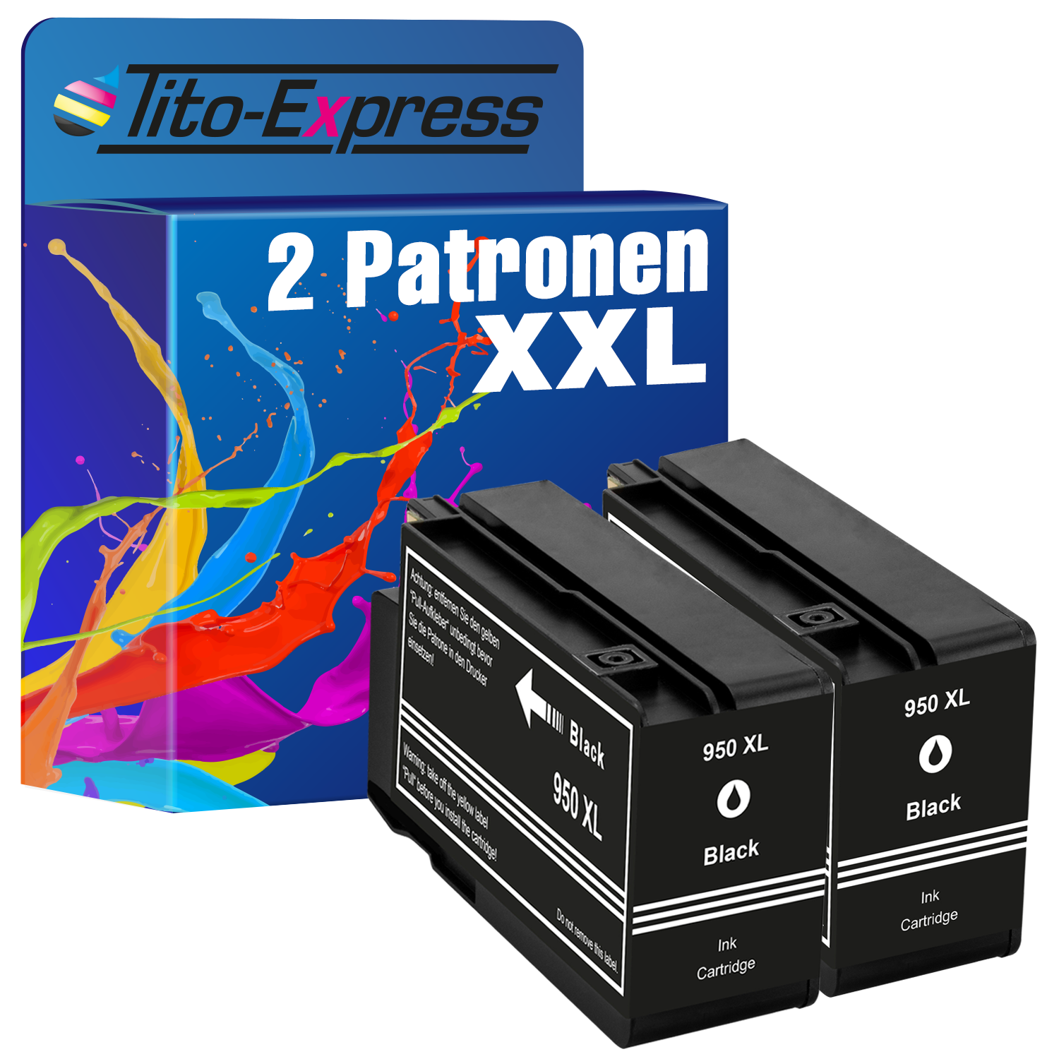 TITO-EXPRESS PLATINUMSERIE 2 Black XL HP Tintenpatronen ersetzt Patronen 950 (CN045AE)