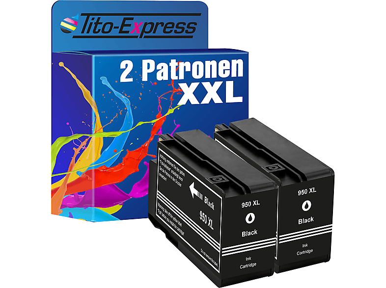 HP PLATINUMSERIE Black XL TITO-EXPRESS 2 Tintenpatronen (CN045AE) 950 Patronen ersetzt