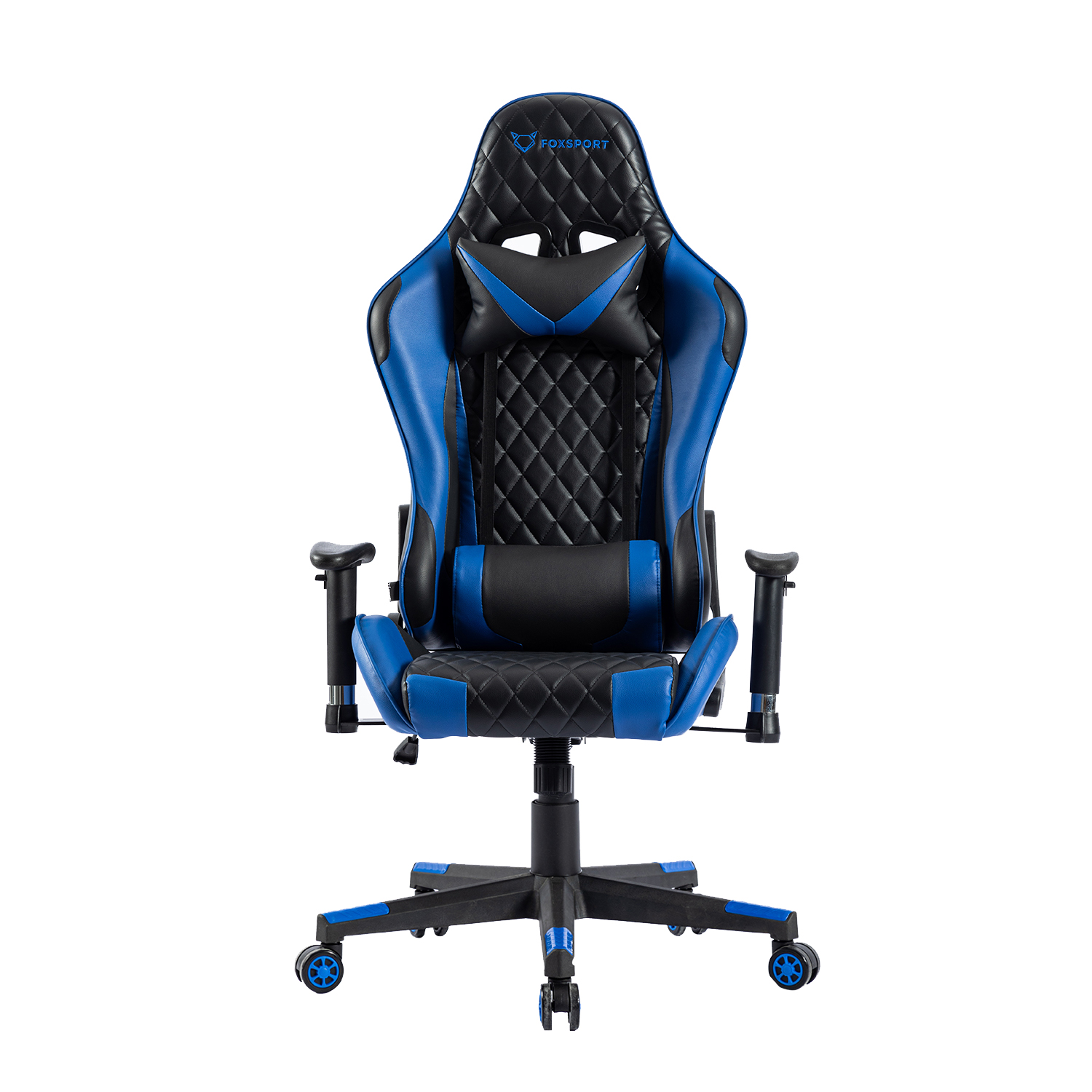 Taillenkissen, Bürostuhl, Gamingstuhl, Professioneller und Blau Gaming-Stuhl mit Kopfstütze IKIDO Schwarz/Blau