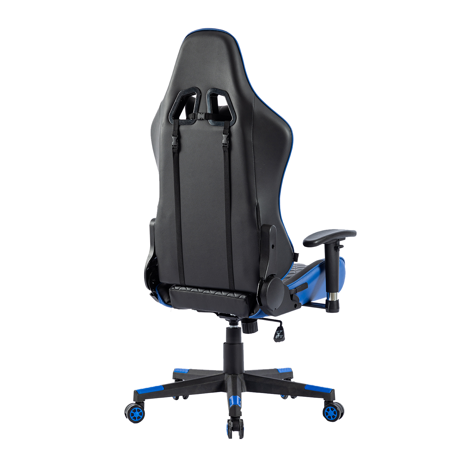 Gaming-Stuhl Kopfstütze Schwarz/Blau und Taillenkissen, Blau IKIDO Professioneller Bürostuhl, Gamingstuhl, mit