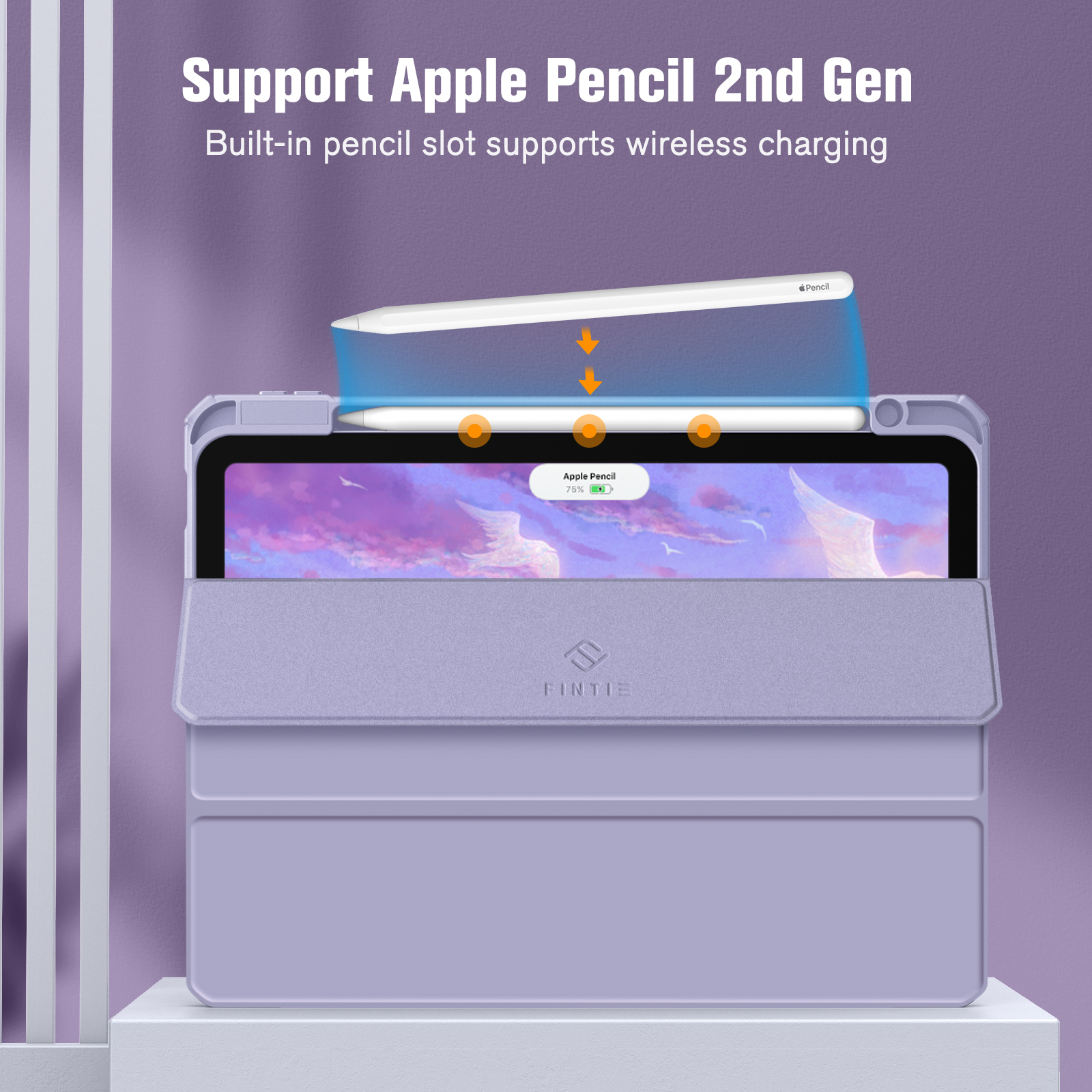 FINTIE Hülle Tablethülle Bookcover Pastellviolett TPU, für Apple
