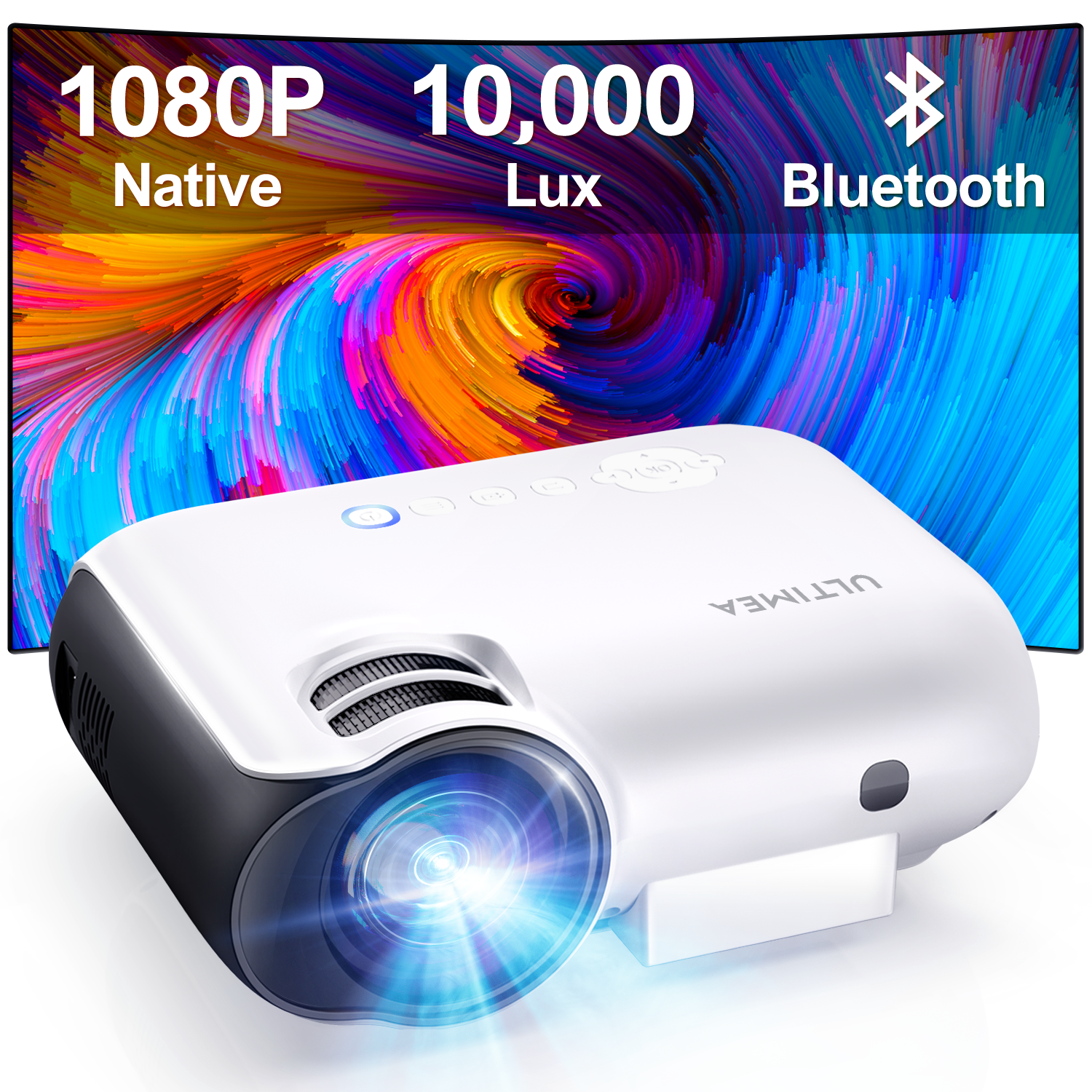 ULTIMEA P20 Full Bluetooth Native HD 300 1080P Beamer(Full-HD, ANSI-Lumen)