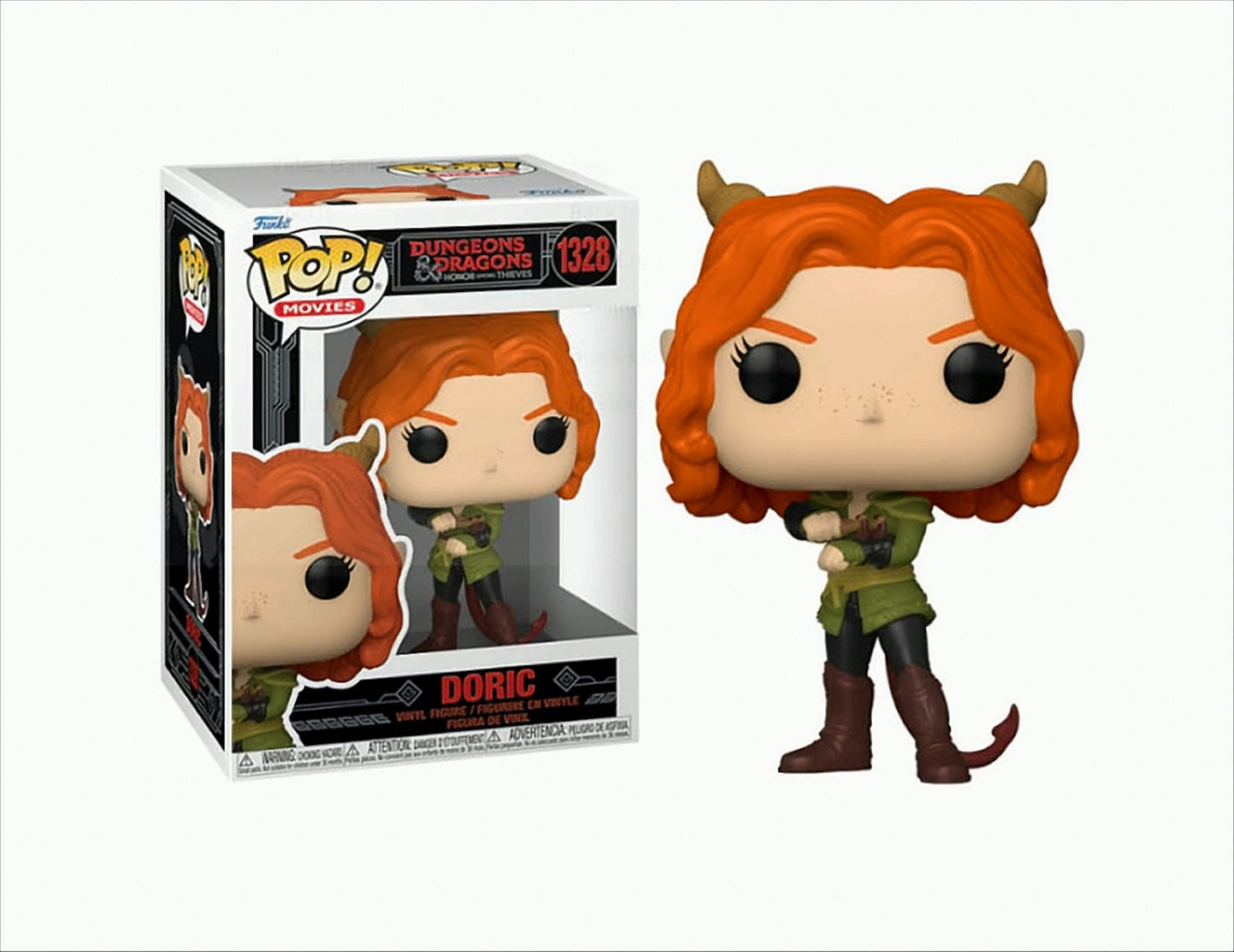 Figura Funko Pop Doric de Dungeons & Dragons, con caja. Pelo rojo, cuernos.