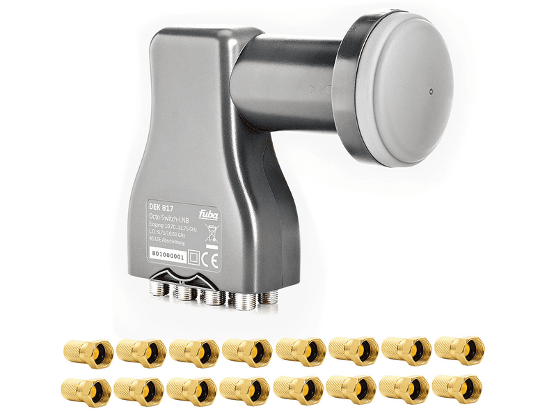 LNB Fuba DEK 817 Octo 8 Voies - Amplificateur Satellite Pour 8 Télés, Compatible 4K/8K, Avec Filtre LTE