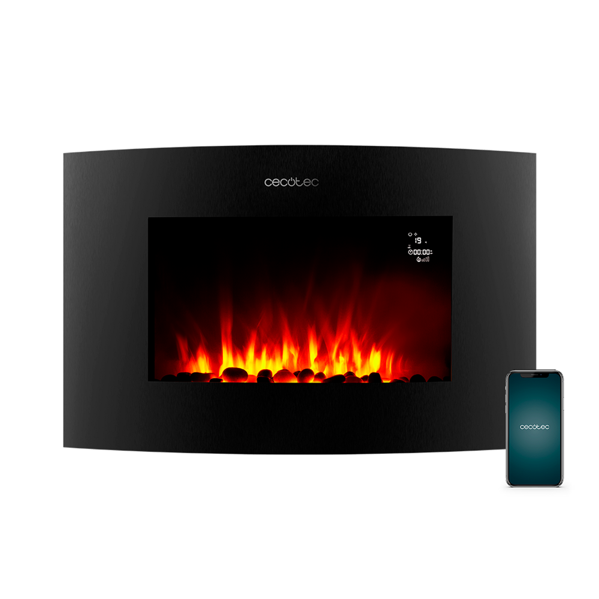 Chimenea eléctrica - 05815 CECOTEC, Negro