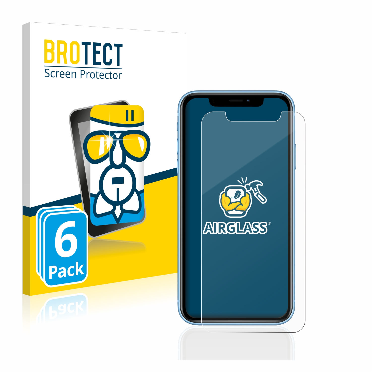 BROTECT 6x Airglass klare Apple iPhone XR) Schutzfolie(für