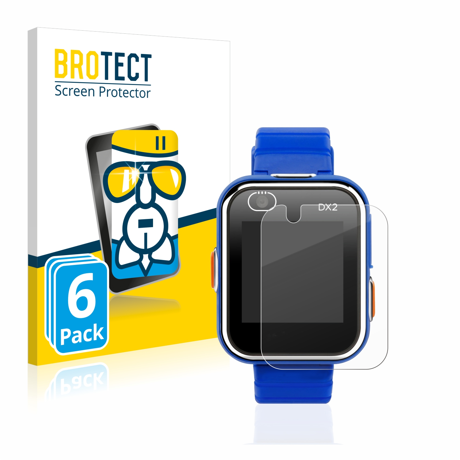 BROTECT 6x Airglass klare Watch Schutzfolie(für Smart Kidizoom DX2) Vtech