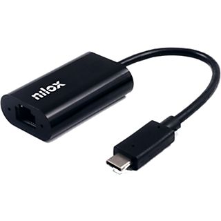 Adaptador USB  - NXADAP06 NILOX, USB Tipo C, 1000 Mbps Mbps, Negro