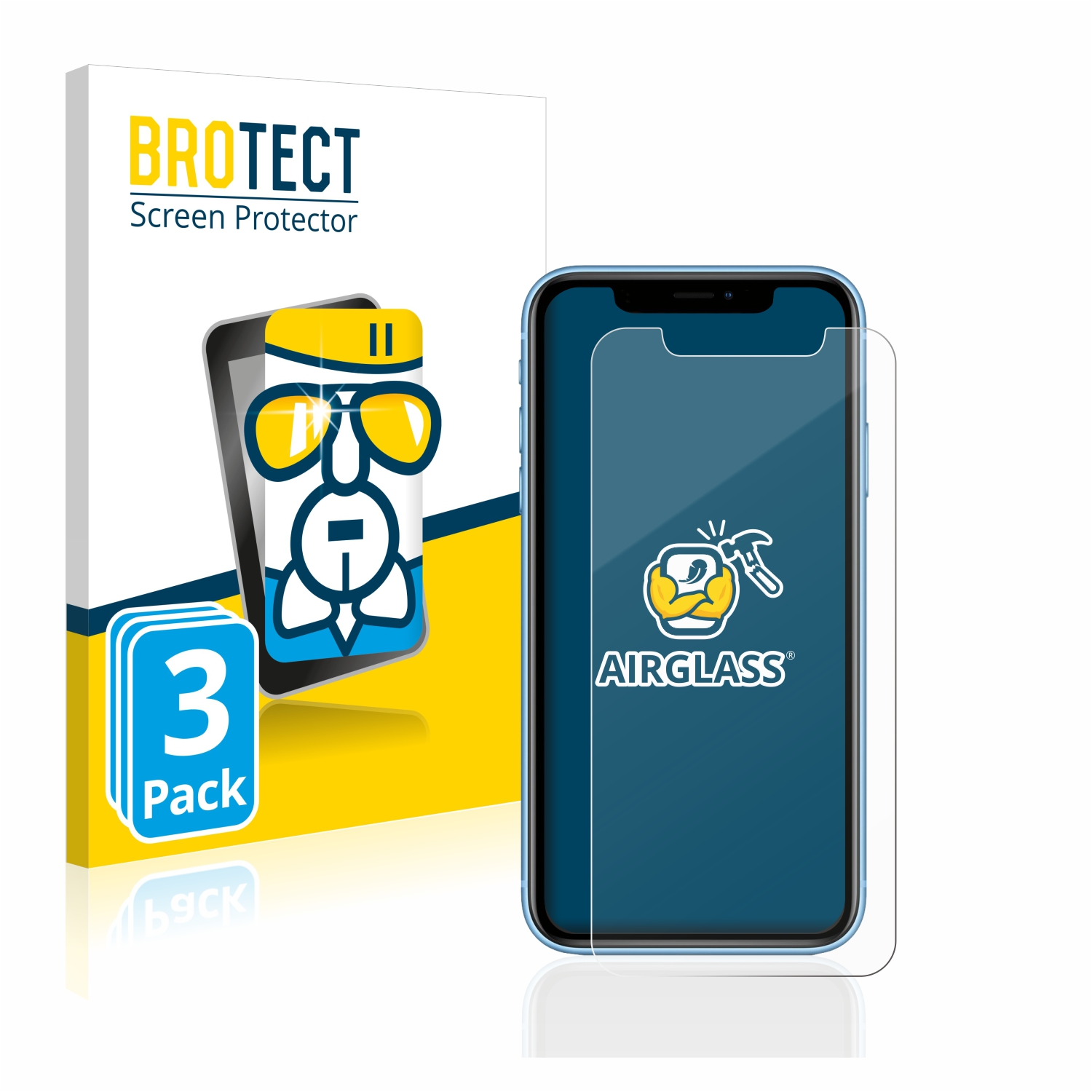 BROTECT XR) Schutzfolie(für iPhone Apple klare Airglass 3x