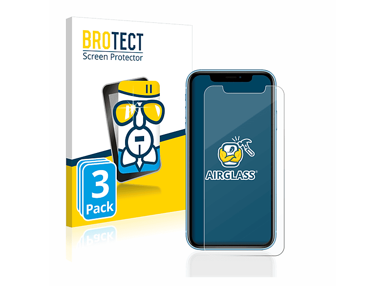 BROTECT 3x Airglass Schutzfolie(für klare iPhone Apple XR)