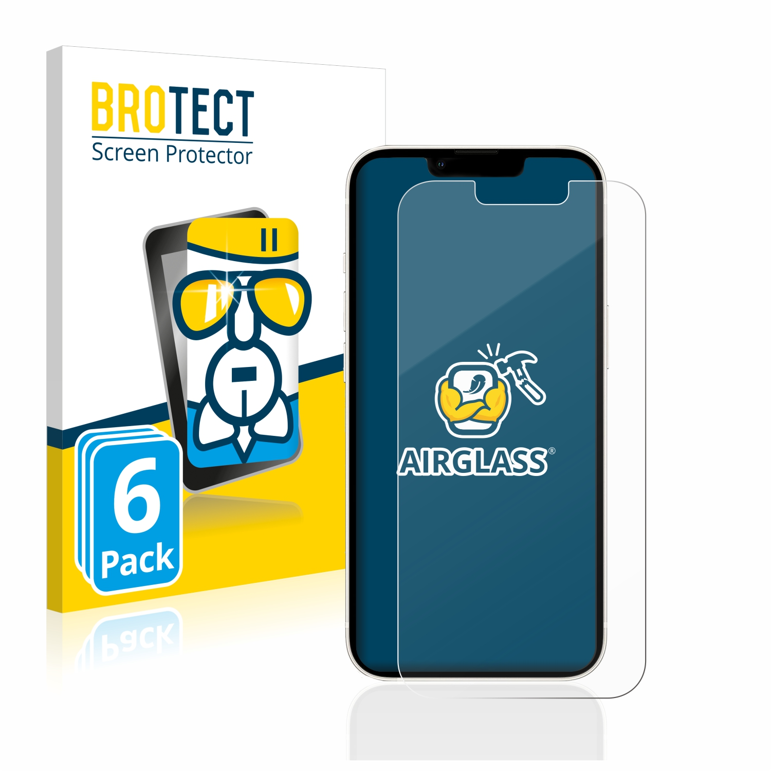 klare BROTECT Apple 13) Airglass 6x Schutzfolie(für iPhone