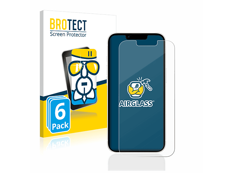 BROTECT 6x Airglass klare Schutzfolie(für Apple iPhone 13)