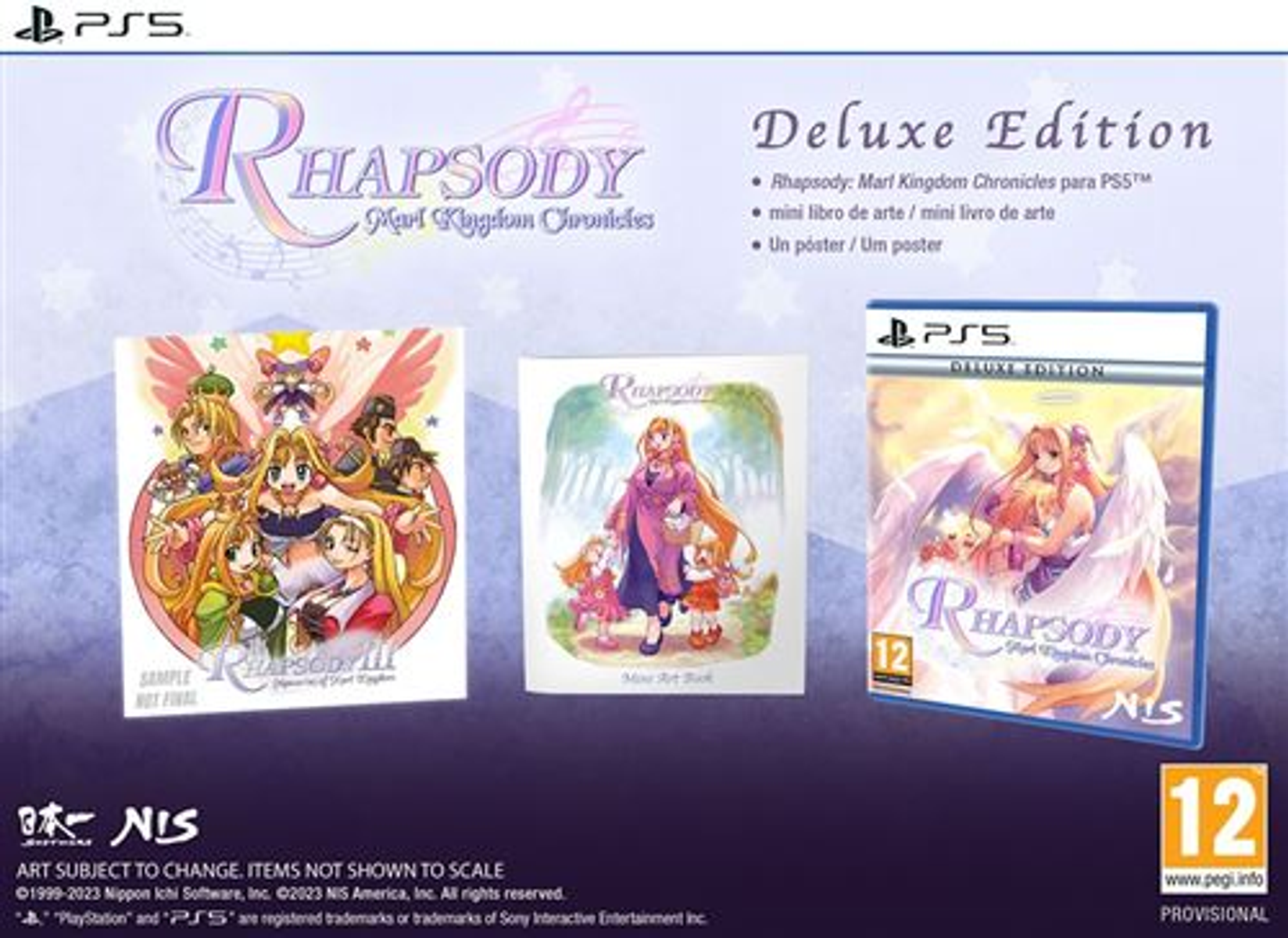 Set di gioco PS5: scatola, artbook e poster. 'Rhapsody'.