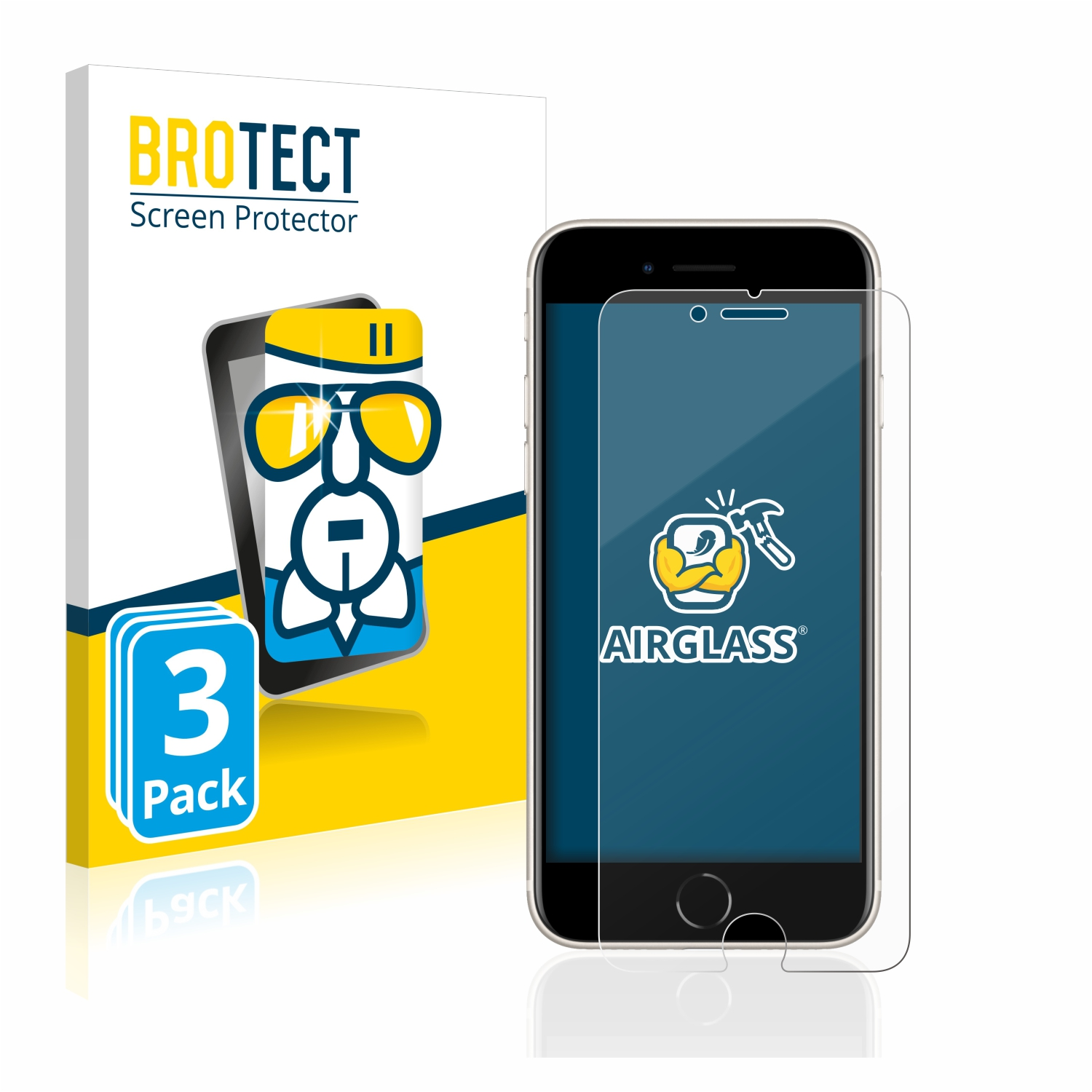 BROTECT 3x Airglass klare 3 SE 2022) Apple Schutzfolie(für iPhone