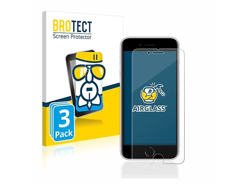 BROTECT 3x Airglass klare Schutzfolie(für Apple iPhone SE 3 2022) | Displayschutzfolien & Gläser