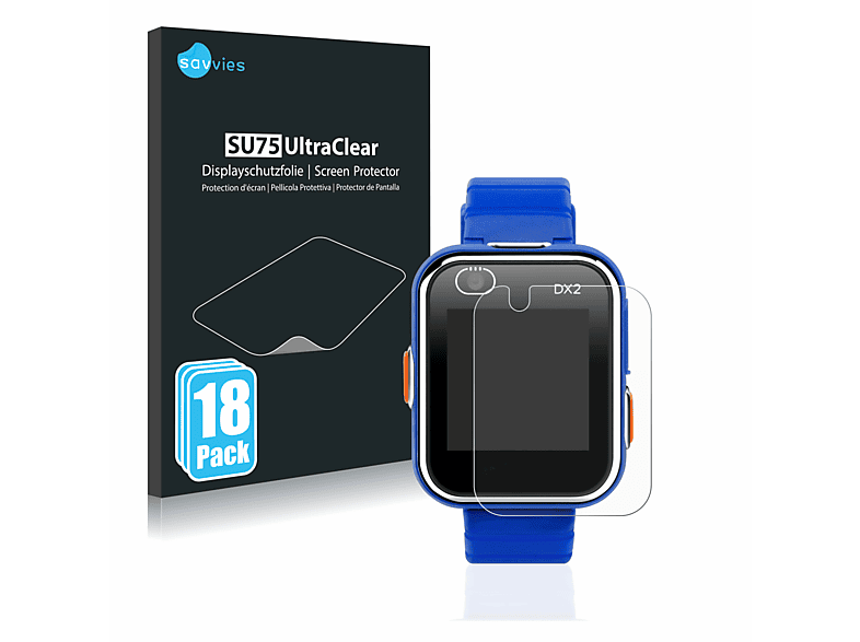 SAVVIES 18x klare Schutzfolie(für Vtech Kidizoom Smart Watch DX2)