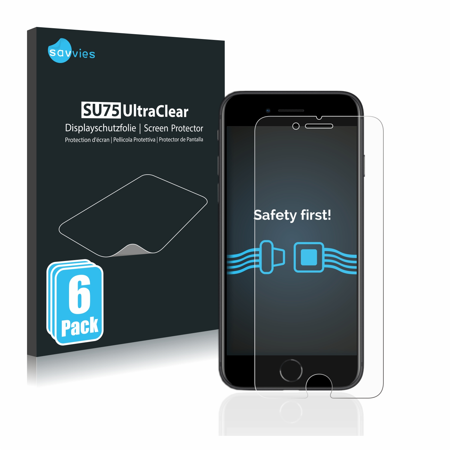 SAVVIES 6x klare 2 SE iPhone Schutzfolie(für Apple 2020)