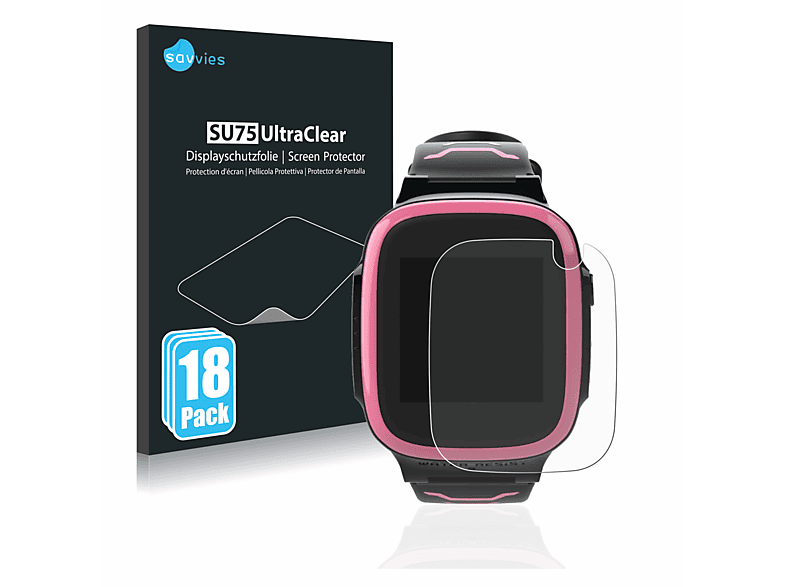 SAVVIES 18x klare Schutzfolie(für Xplora X5 Play) | Smartwatch Schutzfolien & Gläser