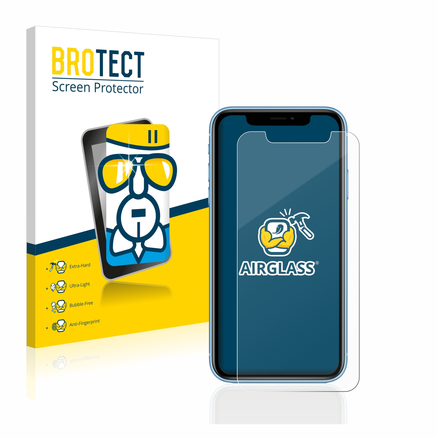 klare BROTECT iPhone XR) Schutzfolie(für Airglass Apple