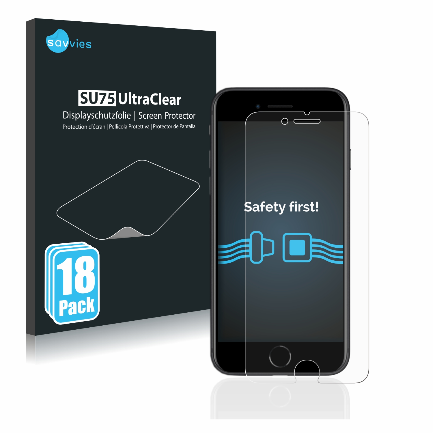 SAVVIES 18x klare Apple Schutzfolie(für 2020) SE 2 iPhone