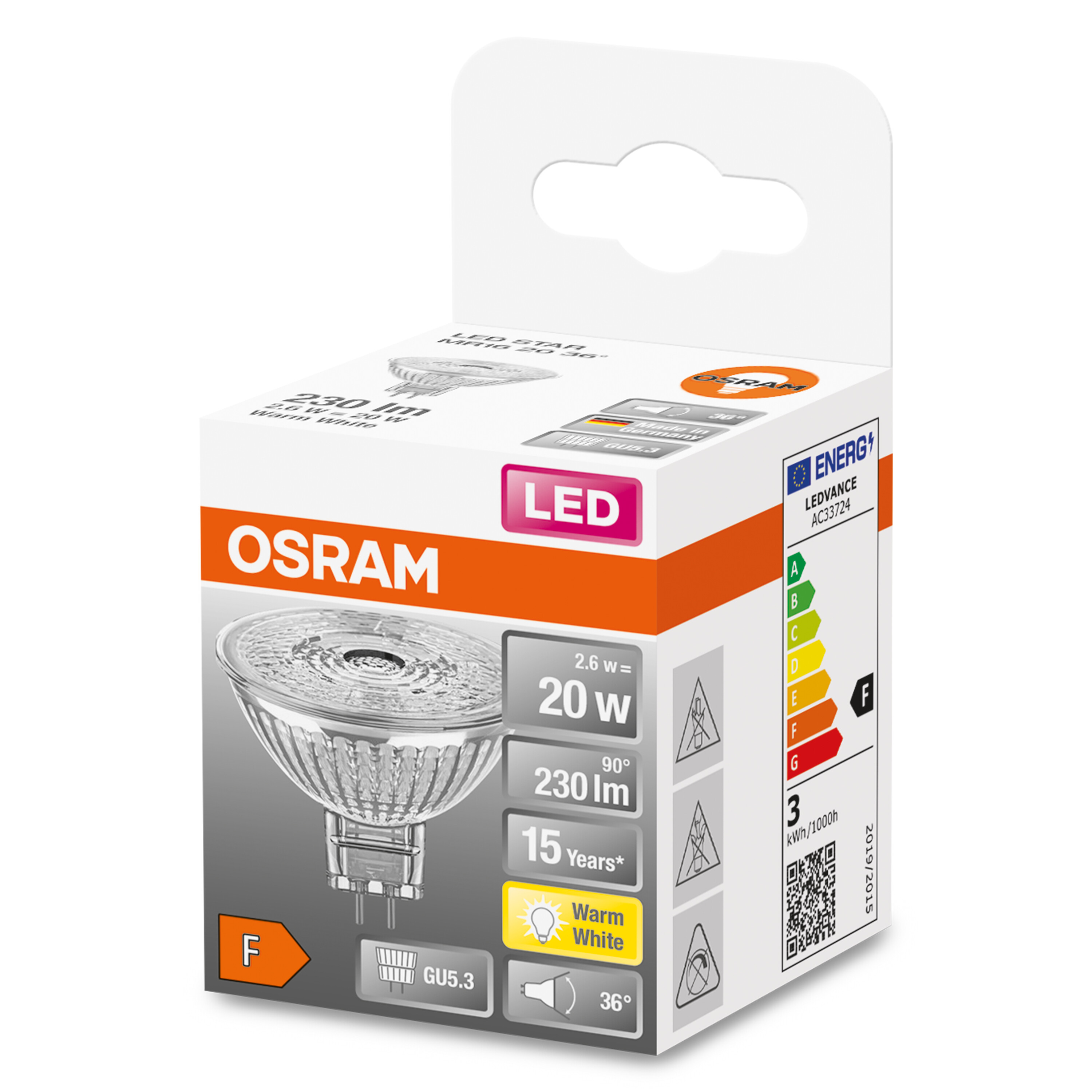 LED MR16 LED-Refektorlampe Warmweiß OSRAM  STAR