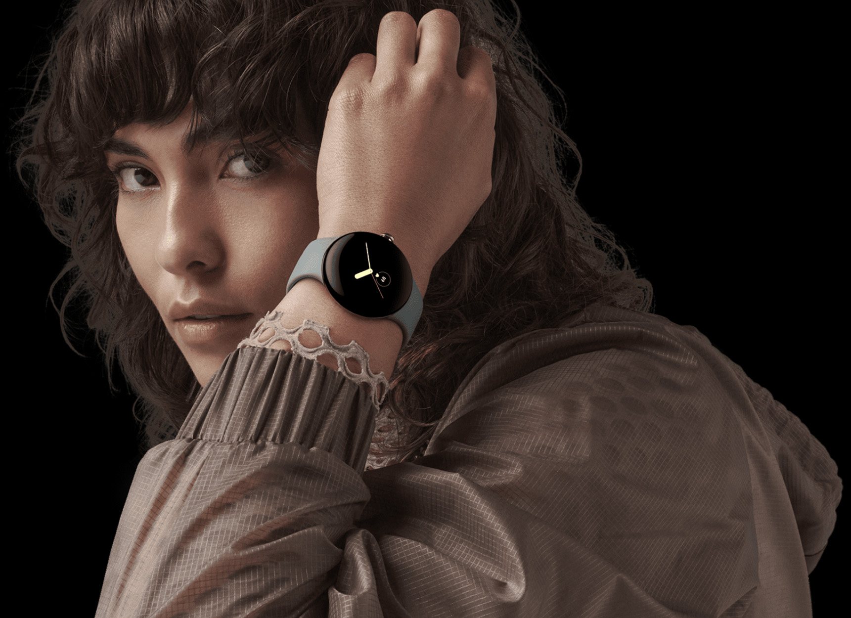 GOOGLE Pixel Watch Smartwatch mm, 130–210 Edelstahl Flouroelastomer, grau