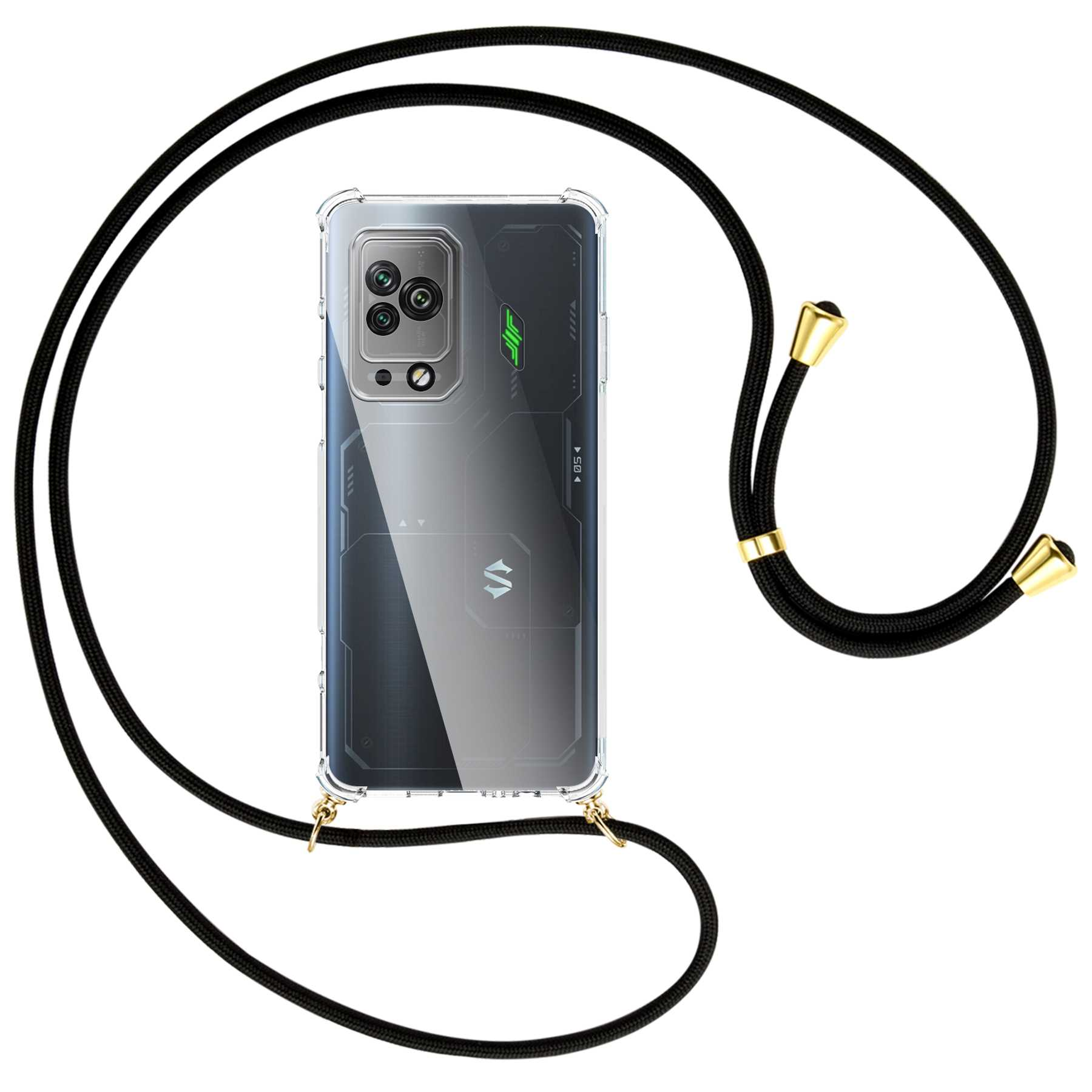 MTB Backcover, 5 Black ENERGY Xiaomi, Umhänge-Hülle mit Schwarz gold Pro, MORE Kordel, / Shark