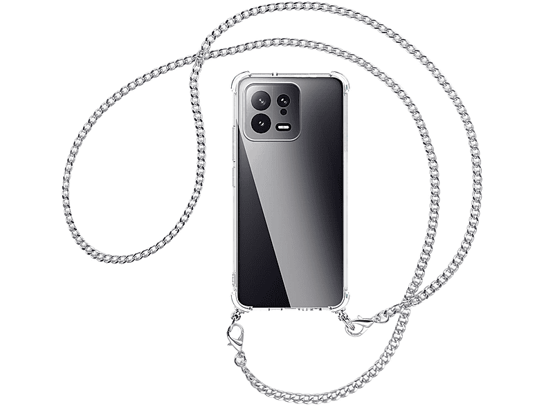 ENERGY (silber) Xiaomi, Umhänge-Hülle Backcover, mit MTB MORE Kette Metallkette, 13,