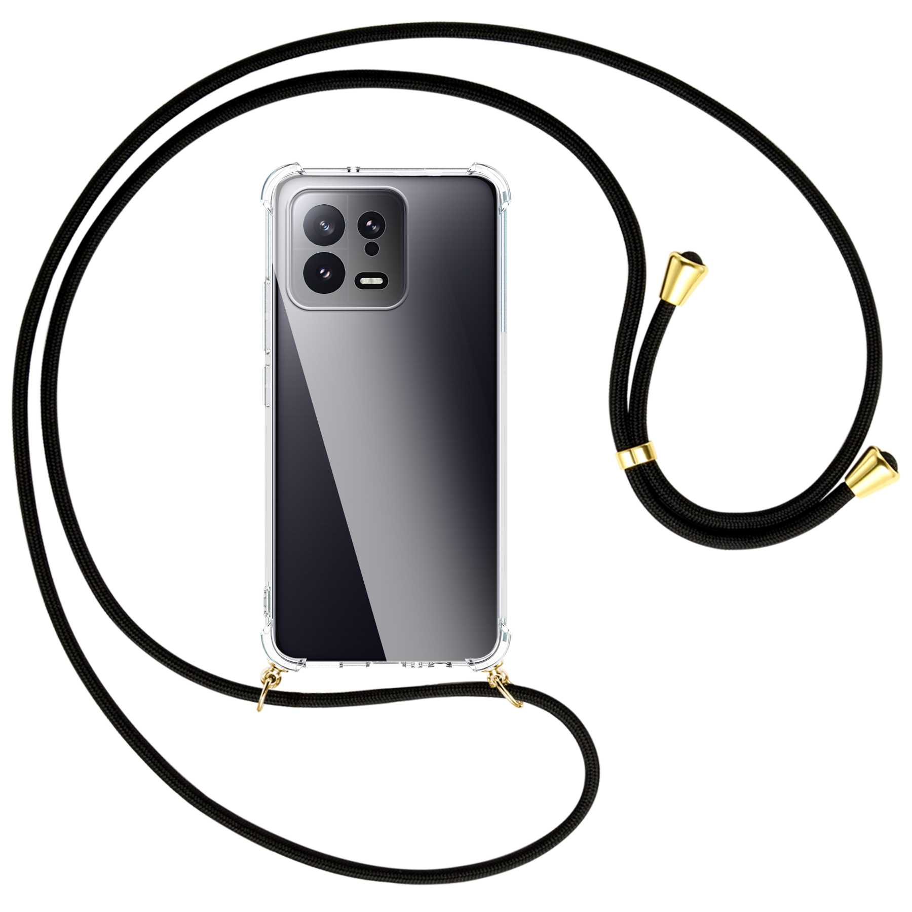Backcover, MTB Xiaomi, Schwarz Umhänge-Hülle / MORE Kordel, 13, gold ENERGY mit