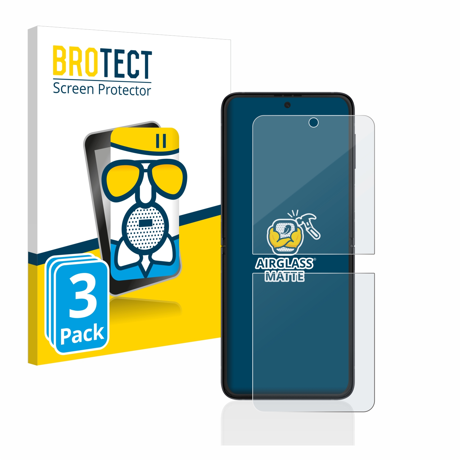 BROTECT 3x Airglass matte Z 5G) Samsung Galaxy 3 Schutzfolie(für Flip