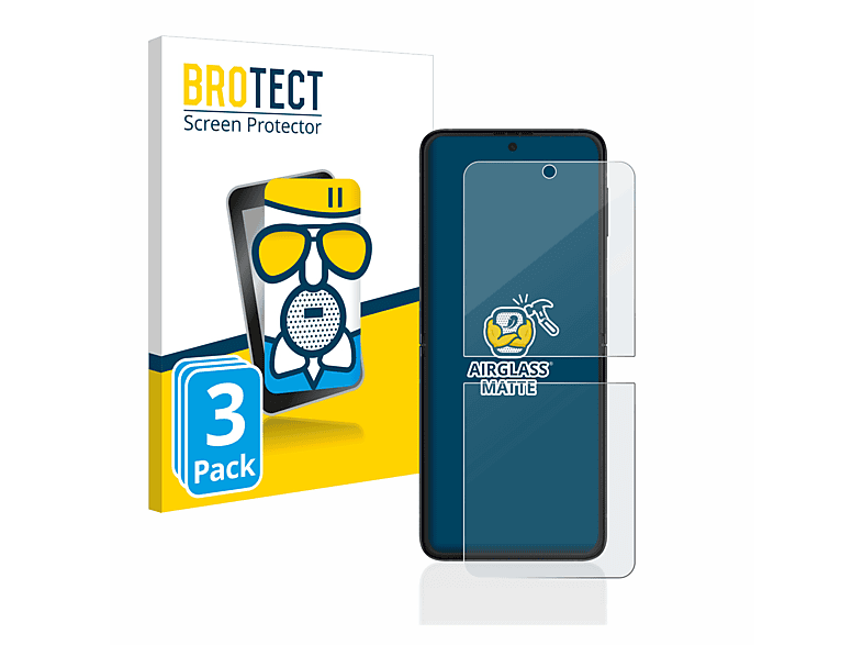 BROTECT 3x Airglass matte Schutzfolie(für Samsung Galaxy Z Flip 3 5G)