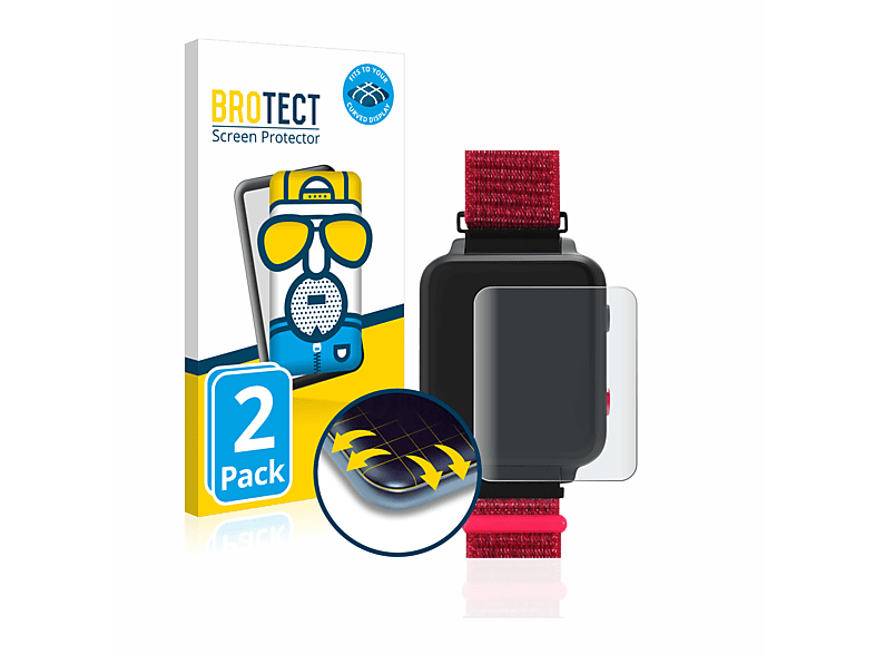 BROTECT 2x Flex matt Full-Cover 3D Curved Schutzfolie(für Anio 5) | Smartwatch Schutzfolien & Gläser