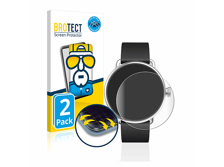 3D 2x BROTECT (38 Curved ScanWatch Schutzfolie(für Full-Cover Flex mm)) Withings