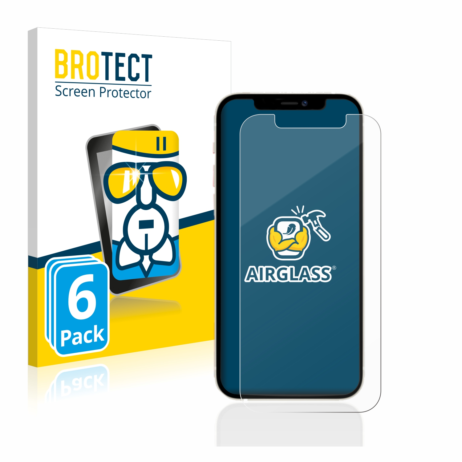 BROTECT 6x Airglass klare 12) Schutzfolie(für Apple iPhone